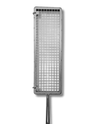 Parrilla Kokotxera Inox estrecha artesanal de doble rejilla para carnes pescados y verduras